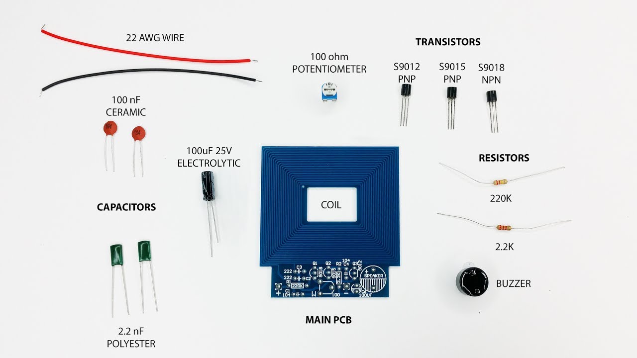 DIY Metal Detector Kit, build, soldering and setup guide