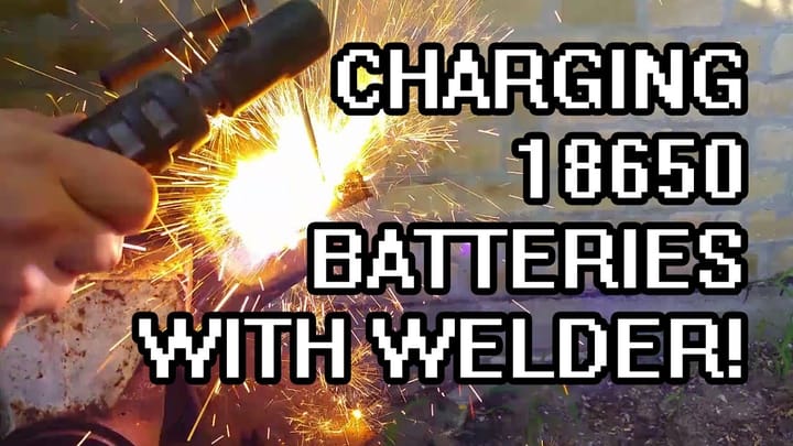 Charging 18650 batteries with a welder! (Explosion ensues)