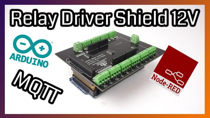 Relay Driver Board, 21 Channels, 12V, Arduino 2560 shield, Node Red, MQTT, W5100 Ethernet